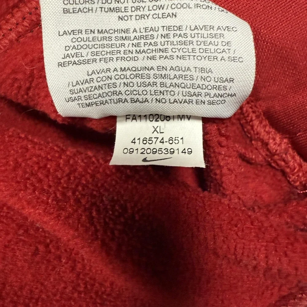 Nike‎ Golf Pullover Mens XL Red Therma-FIT 1/4 Zip Fleece Performance Outdoor